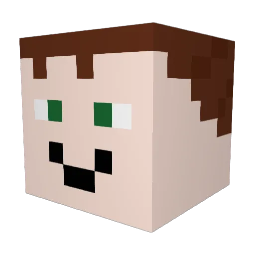 RanDieBam Minecraft avatar head, 3D render