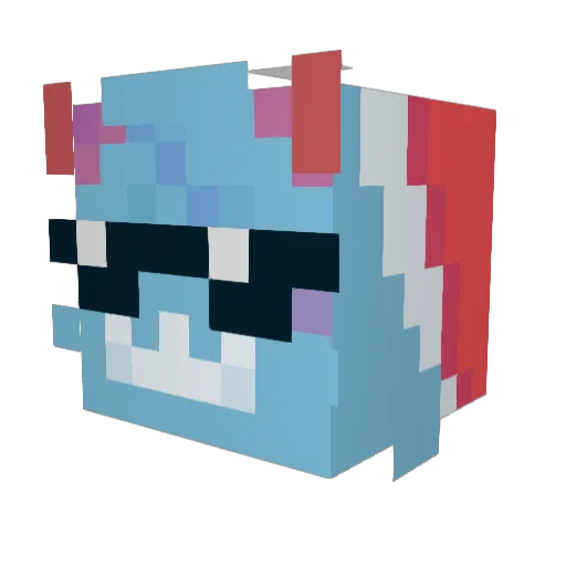 RanbiiX3 Minecraft avatar head, 3D render