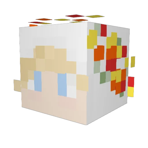 RandoPand0 Minecraft avatar head, 3D render