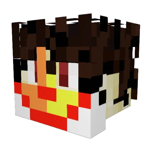 RandoRandoa Minecraft avatar head, 3D render