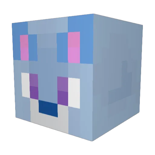 RandomAlienCat Minecraft avatar head, 3D render
