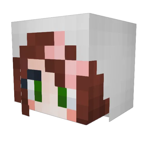 RandomBelle Minecraft avatar head, 3D render