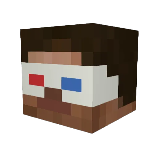 RandomCraft6 Minecraft avatar head, 3D render