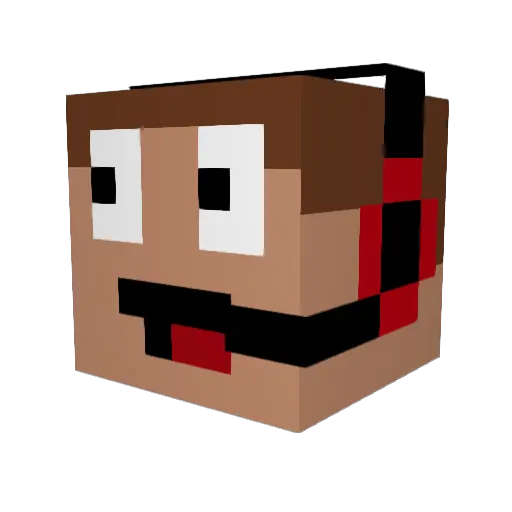 RandomDoesYT Minecraft avatar head, 3D render