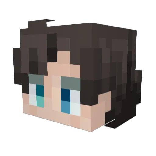 RandomFlurry Minecraft avatar head, 3D render