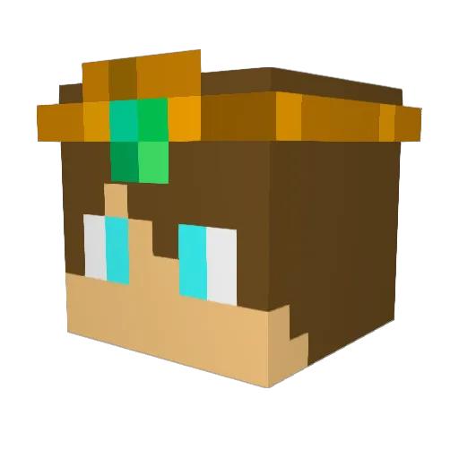 RandomGI Minecraft avatar head, 3D render