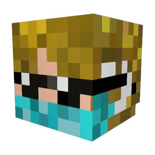 RandomGamesLP Minecraft avatar head, 3D render