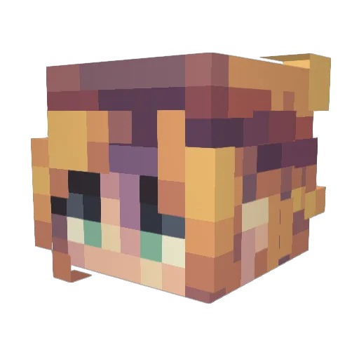 RandomGirl80 Minecraft avatar head, 3D render