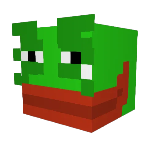 RandomRocker Minecraft avatar head, 3D render