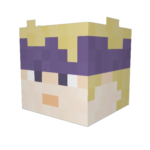 RandomlyBlue Minecraft avatar head, 3D render