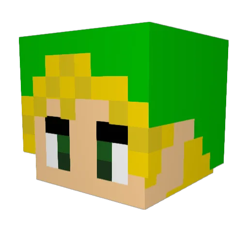 Randomspotted Minecraft avatar head, 3D render