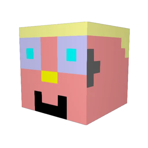 Randyyh Minecraft avatar head, 3D render