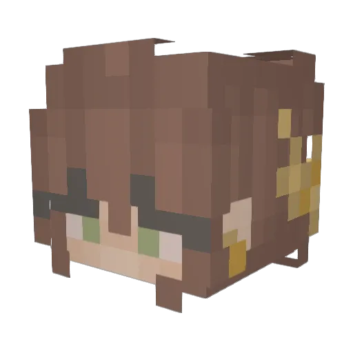 Ranebowsparkle Minecraft avatar head, 3D render