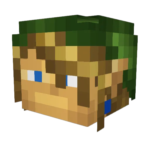 Ranekli Minecraft avatar head, 3D render