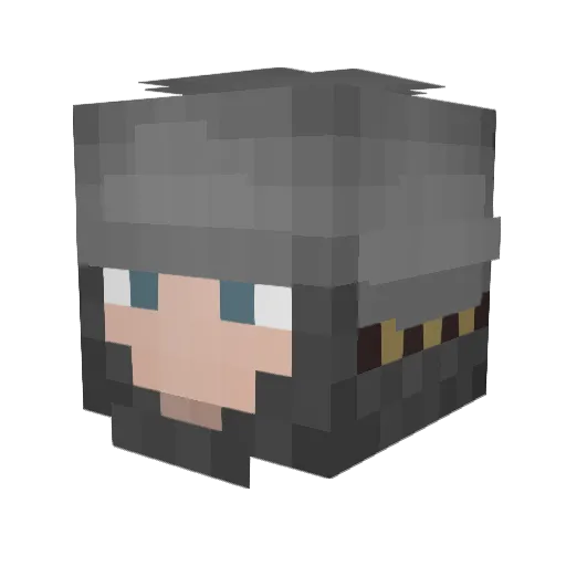 RangerBadger Minecraft avatar head, 3D render
