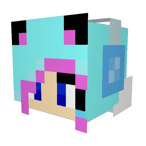 Rangikuu Minecraft avatar head, 3D render