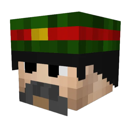 Ranglermon Minecraft avatar head, 3D render