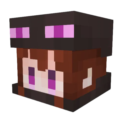 Ranhui Minecraft avatar head, 3D render