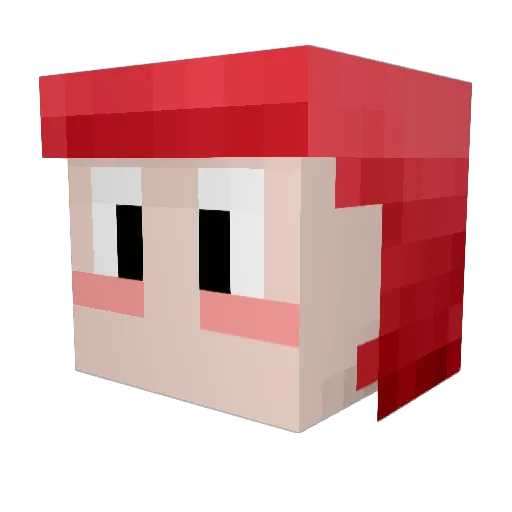 RaniWasACyborg Minecraft avatar head, 3D render