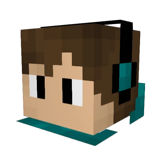 Rankin5 Minecraft avatar head, 3D render