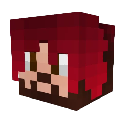 Ranmaaaa Minecraft avatar head, 3D render