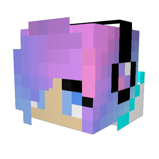Ranmi Minecraft avatar head, 3D render