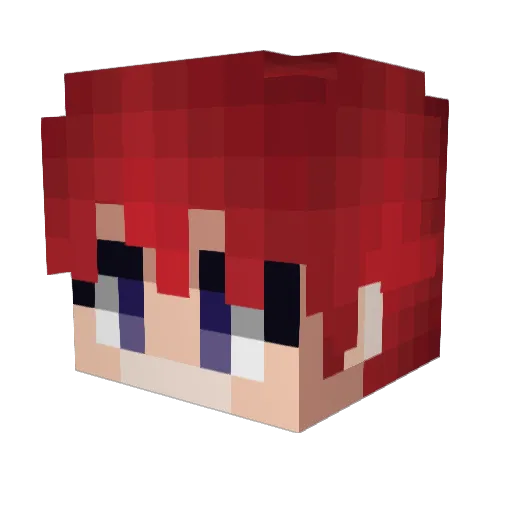 Ranmitaa Minecraft avatar head, 3D render