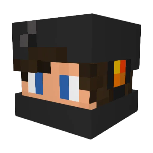 Rannedie Minecraft avatar head, 3D render