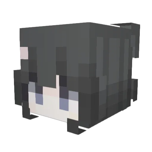 Ranpo Minecraft avatar head, 3D render