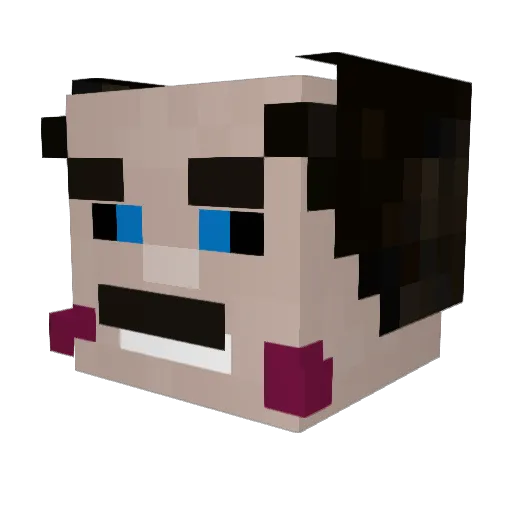 RansK1 Minecraft avatar head, 3D render