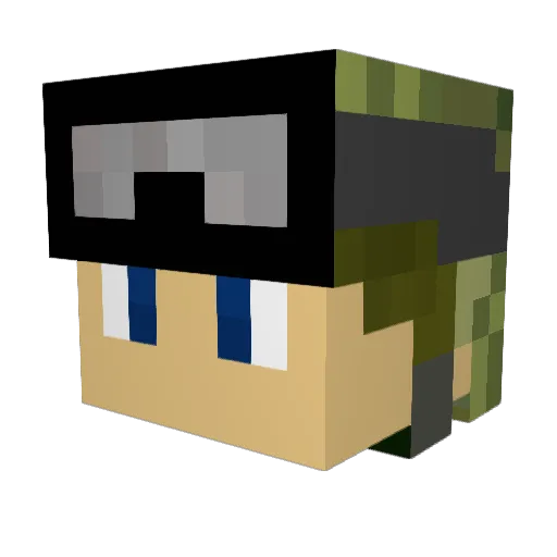 Ransidx Minecraft avatar head, 3D render