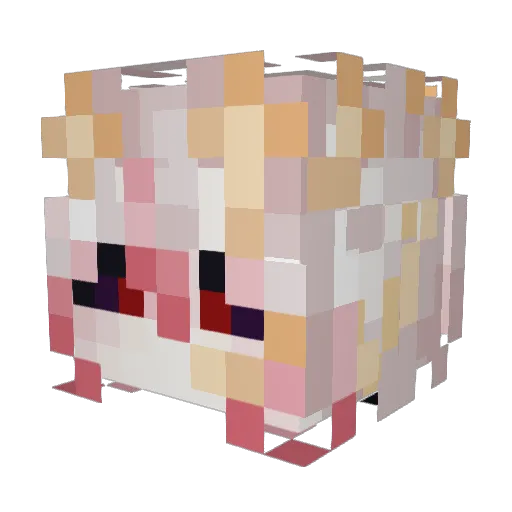 Rantaolive Minecraft avatar head, 3D render