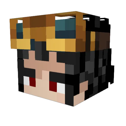 Ranxous Minecraft avatar head, 3D render