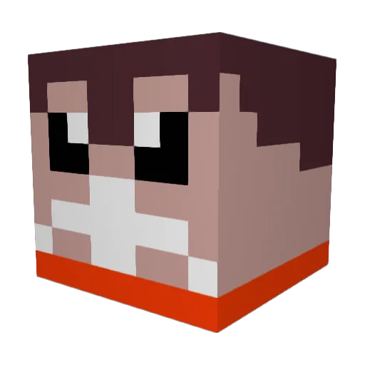 Raondup Minecraft avatar head, 3D render