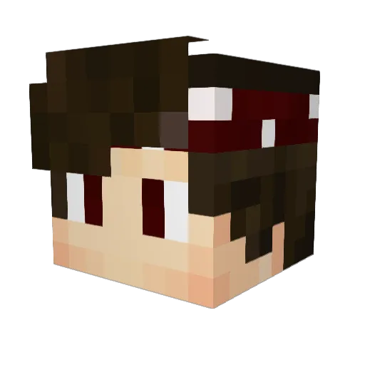 Raoruta Minecraft avatar head, 3D render
