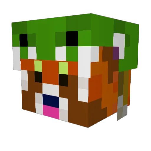 Rapdar Minecraft avatar head, 3D render