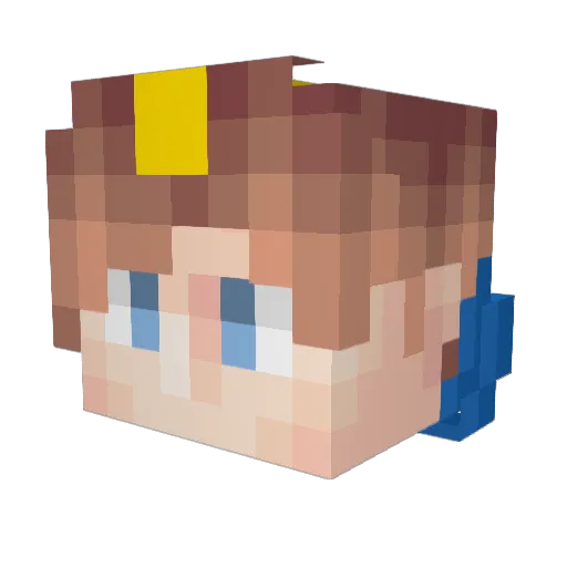 RaphTime Minecraft avatar head, 3D render