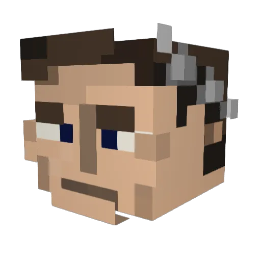 RaphaDapha Minecraft avatar head, 3D render