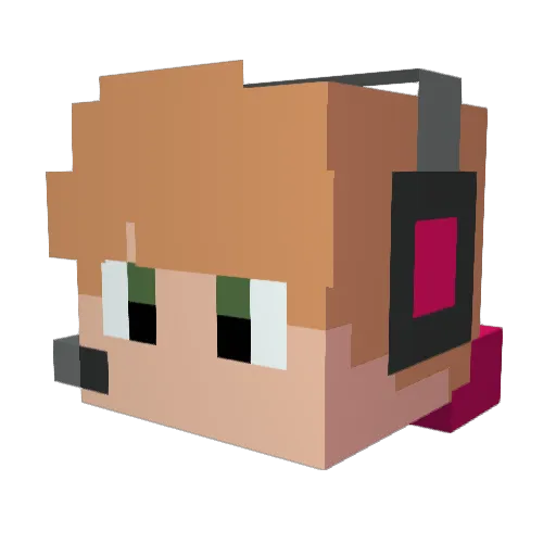 RaphaelHi_Tech Minecraft avatar head, 3D render