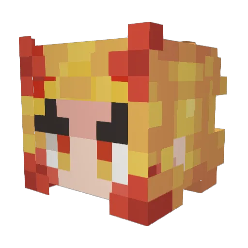Raphalian Minecraft avatar head, 3D render