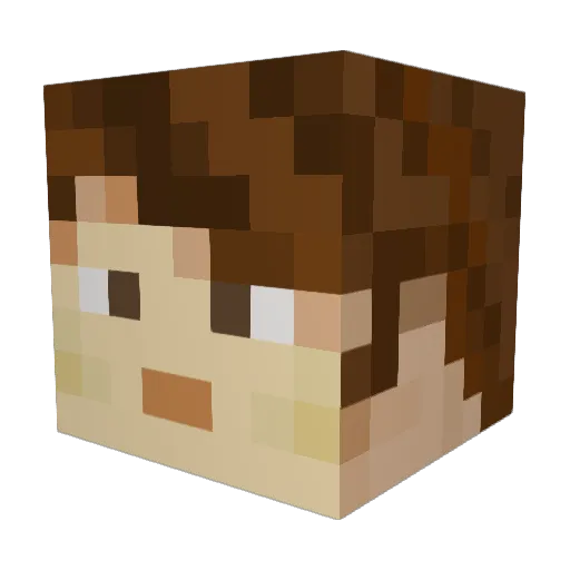 Raphiscooten Minecraft avatar head, 3D render
