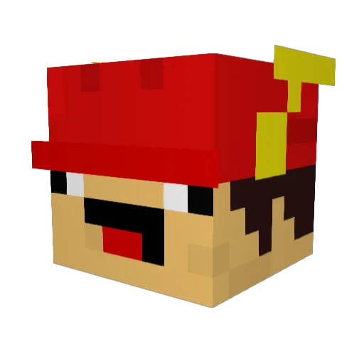 RaphitosBros Minecraft avatar head, 3D render