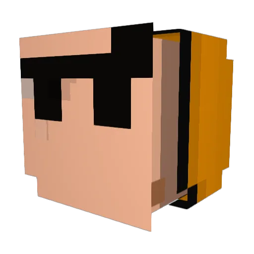 RaphoU1529 Minecraft avatar head, 3D render