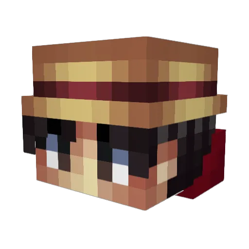 Raphoo Minecraft avatar head, 3D render