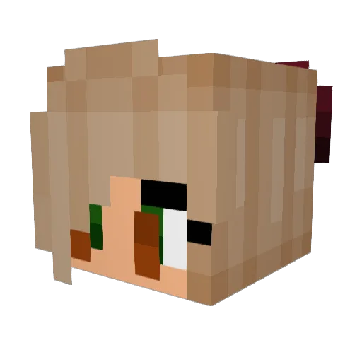 Rapicia Minecraft avatar head, 3D render