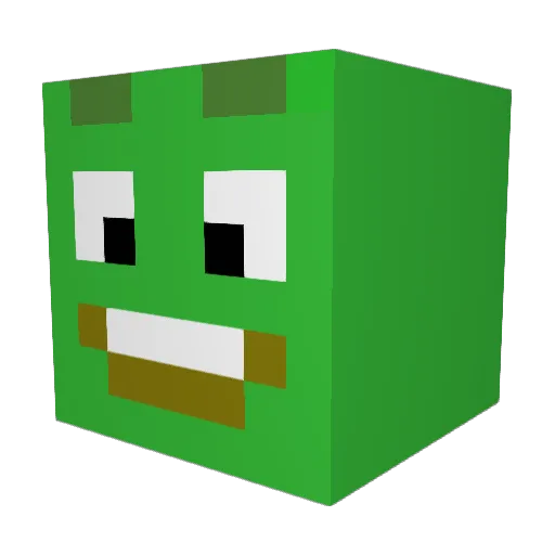 RapidzzShrek Minecraft avatar head, 3D render