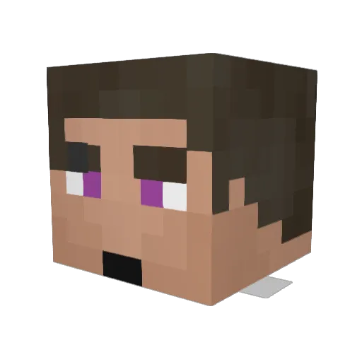 Rapied Minecraft avatar head, 3D render