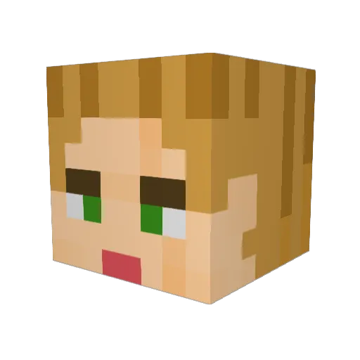 Rapolkas Minecraft avatar head, 3D render