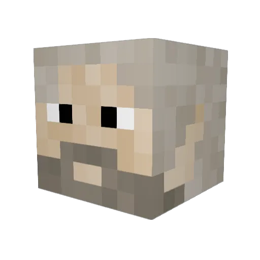 Raposudo Minecraft avatar head, 3D render