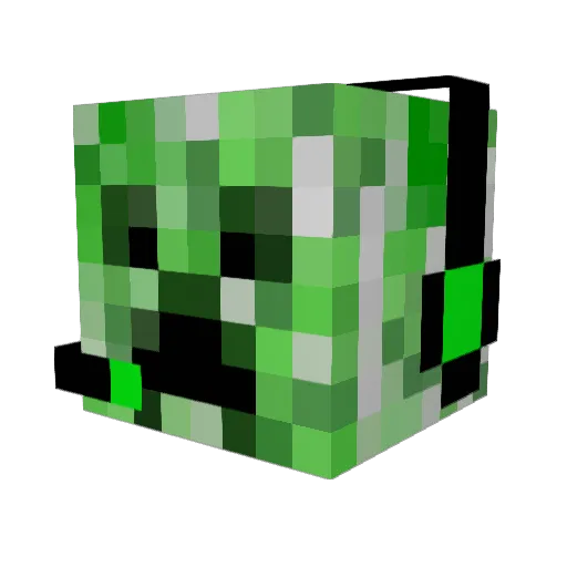 Rapping_Creeper Minecraft avatar head, 3D render
